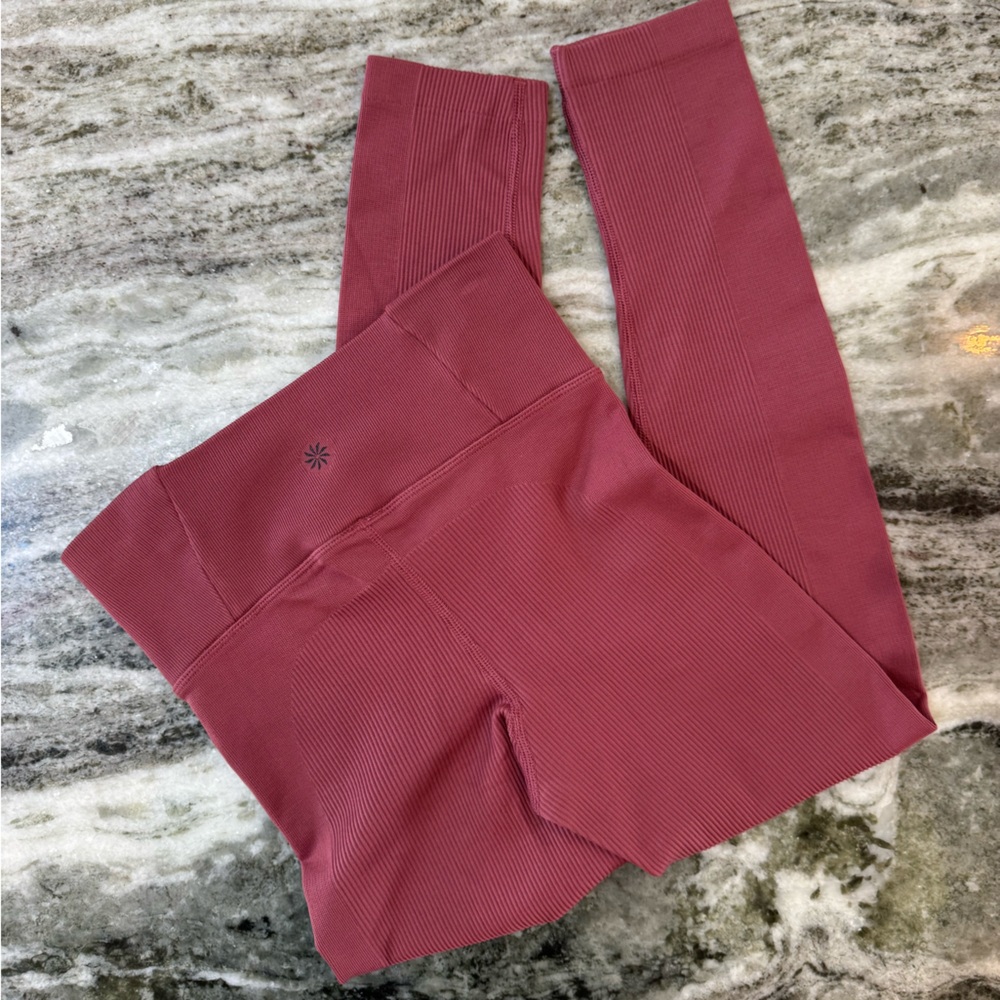 Athleta GIRL Ribbed Leggings in Mauve Size 11-12